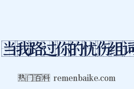 当我路过你的忧伤组词是什么意思的图片